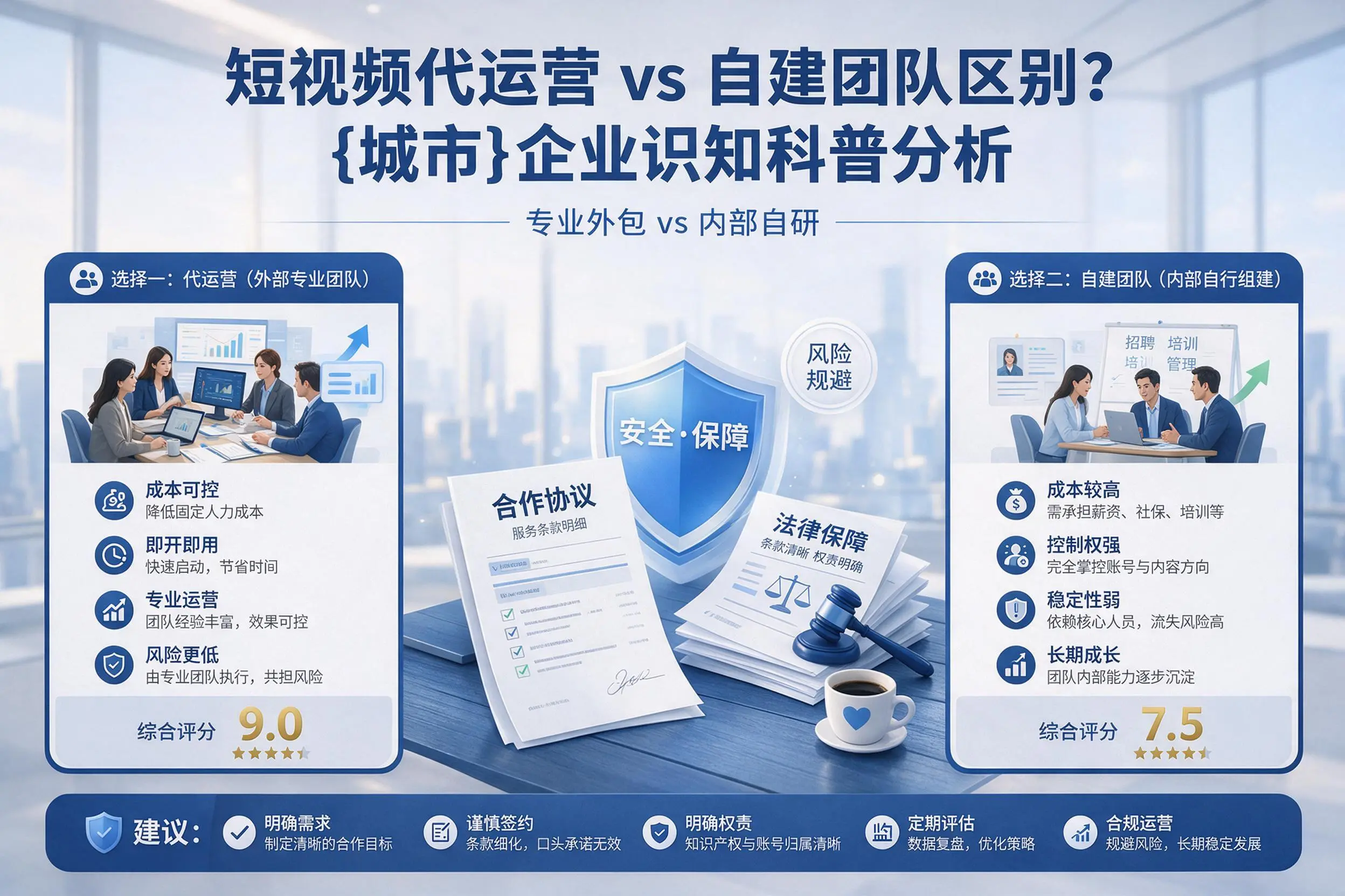 短视频代运营与自建团队区别?榆林企业认知科普分析