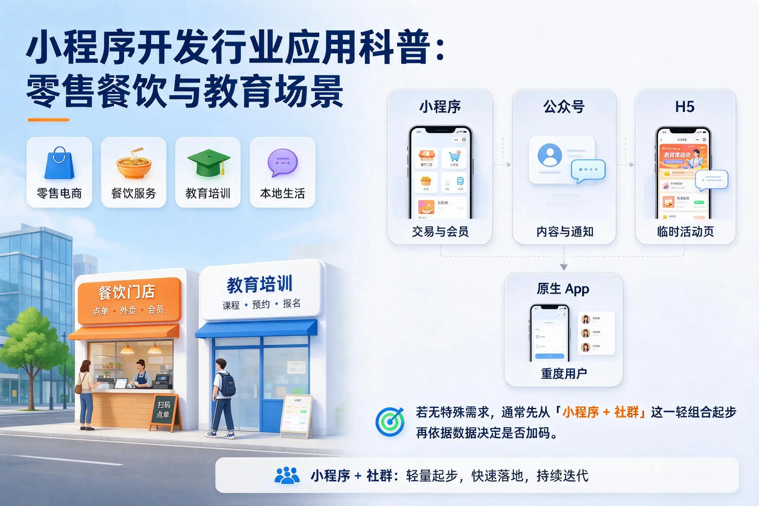 榆林小程序开发行业应用科普:零售餐饮与教育场景
